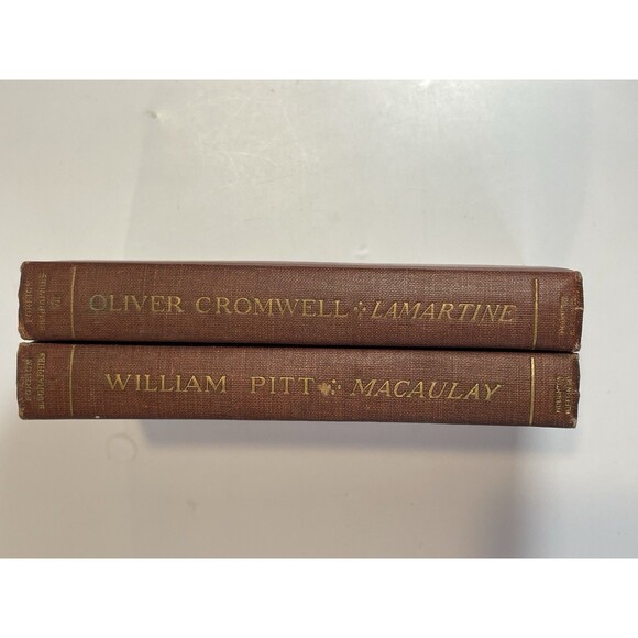 RARE 2 HC Books Houghton Mifflin Foreign Biographies 1859 William Pitt, Cromwell - Picture 3 of 16